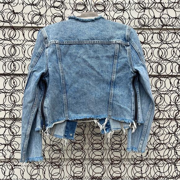 Levi’s MOTO JEAN ALTERED ZIP TRUCKER JACKET XS - Picture 2 of 9